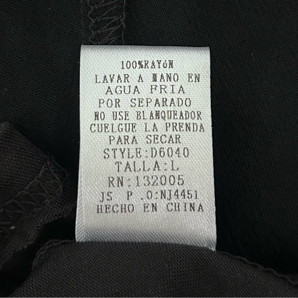 Anthropologie Entro Bohemian Black Colorful Embroidery Mini Dress Size Large - Picture 13 of 13